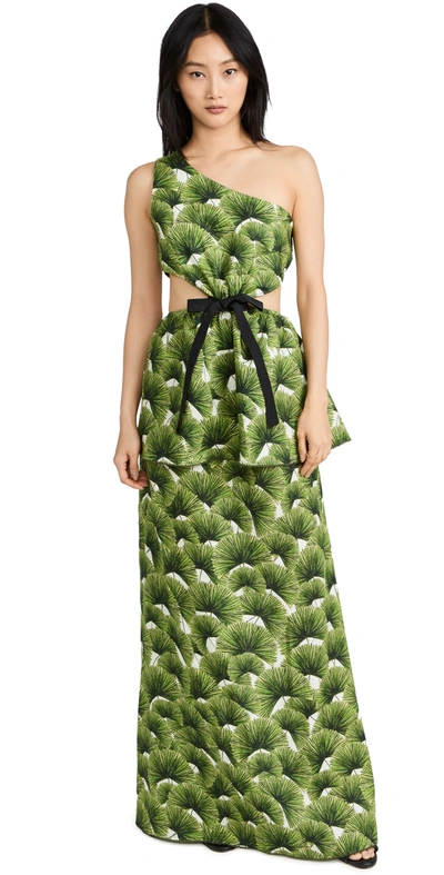 Agua By Agua Bendita Women's Nogal Palma Mangle Dia Printed Linen Maxi Dress In Green