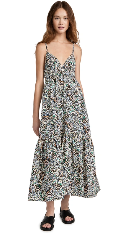 A.l.c Rhodes Abstract Floral Midi Dress In Multi