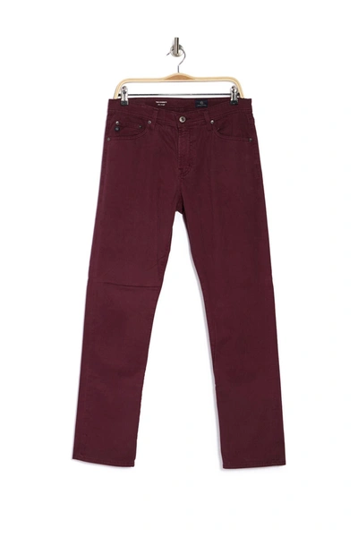 Ag Everett Slim Straight Jeans In Micro Geo Rich Carmine