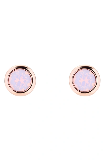 Ted Baker Sinaa Crystal Stud Earrings In Rose Water Opal/ Rose Gold