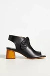 Bernardo Lizzie Leather Knot Zip Sandals In Black