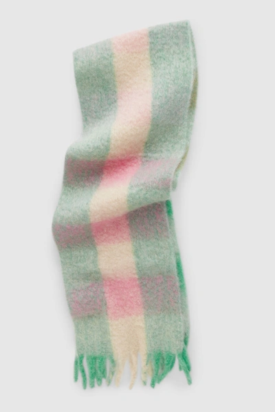 Cos Oversized Check Scarf In Green