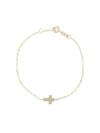 GIGI CLOZEAU 18KT ROSE GOLD CROSS CHARM CLASSIC GIGI RESIN BRACELET