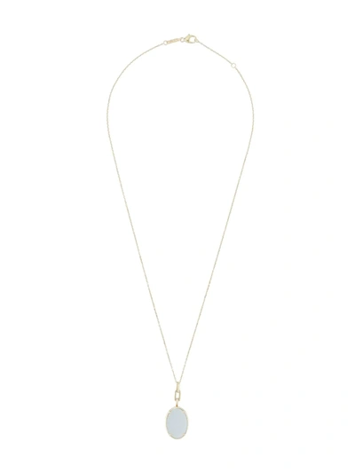 Monica Rich Kosann Elle Stone Slim Locket Necklace In Gold