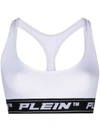 Philipp Plein Logo-underband Sports Bralette In White