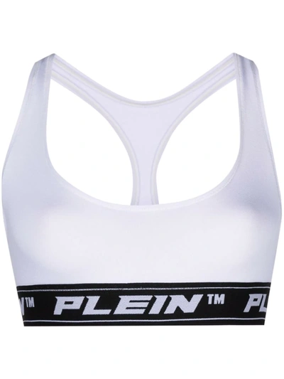 Philipp Plein Logo-underband Sports Bralette In White