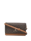 Michael Michael Kors Jet Set Logo-print Crossbody Bag In Brown