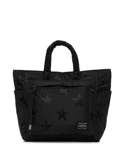 Porter-yoshida & Co Star-embellished Tote Bag In Black