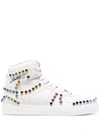 PHILIPP PLEIN CRYSTAL-EMBELLISHED HIGH-TOP SNEAKERS