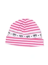 Chiara Ferragni Striped Print Beanie In Pink