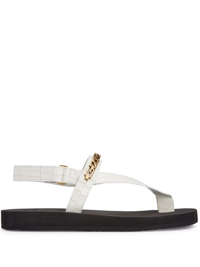 Giuseppe Zanotti Hydra Monogram Sandals In White