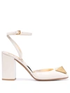 Valentino One Stud 90mm Patent-leather Pumps In Neutrals