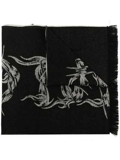 Givenchy Chain-pattern Knitted Scarf In Black