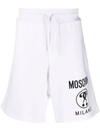 Moschino Logo-print Organic-cotton Track Shorts In White