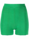 Remain Birger Christensen Ribbed Slip-on Shorts In Green