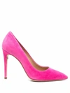 Ferragamo Hot Pink 105 Suede Pumps In Pink