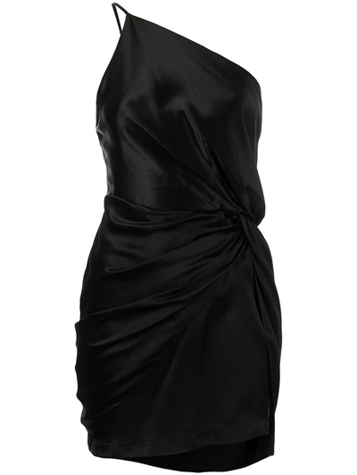 Michelle Mason Knot-detail Mini Dress In Black