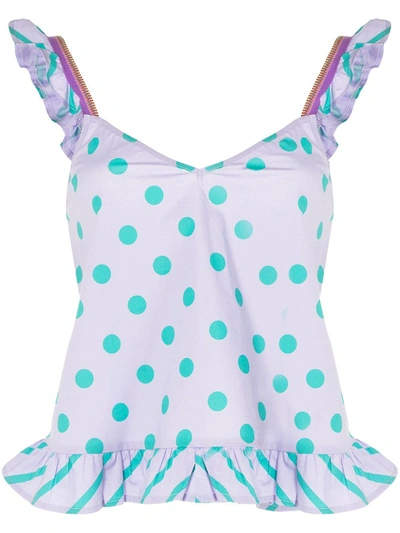 Pitusa Polka-dot Pajama Set In Purple