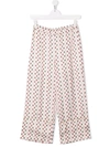 SIMONETTA TEEN PATTERED WIDE-LEG TROUSERS