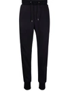 Paul Smith Black Drawstring Wool Trousers In Blue