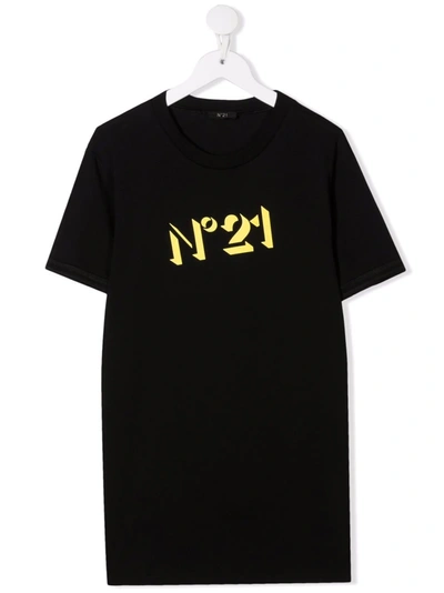 N°21 Teen Logo-print Short-sleeve T-shirt In Black