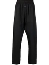 Fear Of God Relaxed Fit Elastic Waist Logo Jacquard Lounge Pants In Black