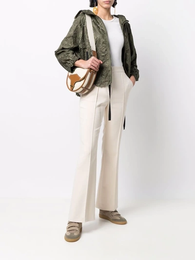 See By Chloé Flared High-waisted Trousers In Neutrals
