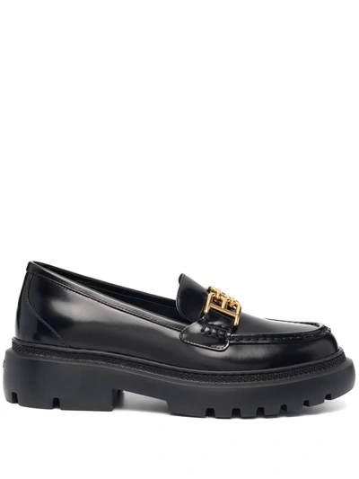 Bally Logo-charm Leather Loafers In Black