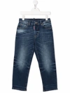 Dsquared2 Stonewashed Straight-leg Jeans In Blue