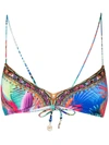 Camilla Whats Your Vice-print Bikini Top In Blue