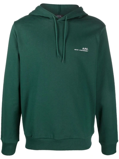 Apc Green Item Hoodie In Green