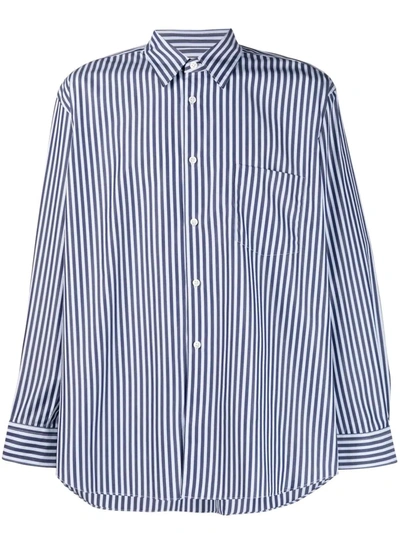 Comme Des Garçons Shirt Striped Long-sleeve Shirt In Blue