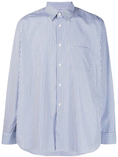 Comme Des Garçons Shirt Striped Long-sleeve Shirt In Blue