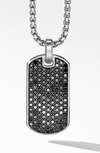 David Yurman Streamline Tag Pendant With Pave Black Diamonds In Black Diamond