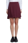 Thom Browne Drop Back Pleated Cotton Miniskirt In Dark Red
