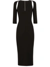 Dolce & Gabbana Jersey Calf-length Dress With Cut-outs In Black
