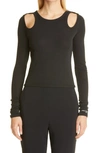 Stella Mccartney Cold-shoulder Printed Lyocell And Cotton-blend Jersey Tank In 1000 Black