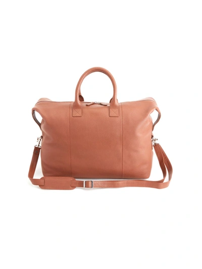 Royce New York Pebble Grain Medium Duffle Bag In Tan