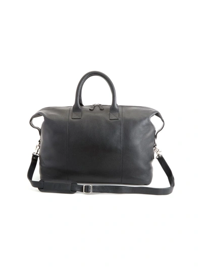 Royce New York Pebble Grain Medium Duffle Bag In Black