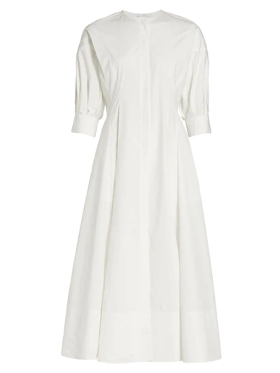 Co Women's Balloon Sleeve Poplin Midi-dress In White