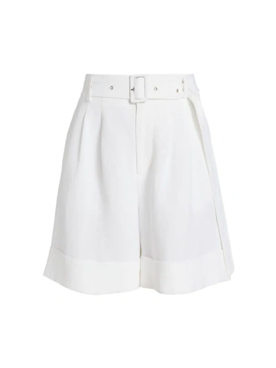 Co Belted Pleated Trouser Shorts In White