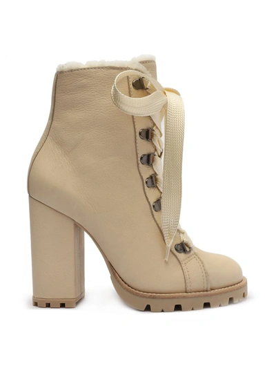 Schutz Women's Zara Winter Leather Ankle Boots In Xmf2 Eggshell