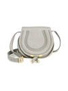 Chloé Small Marcie Leather Saddle Bag In Cashmere Grey