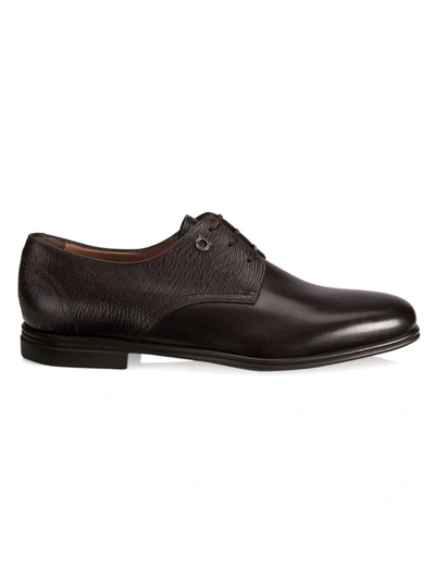 Ferragamo Spencer Lace-up Leather Loafers In Hickory