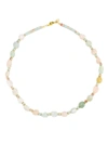 Maison Monik Women's Intemporels Goldtone, Jasper & Morganite Beads Necklace In Brass