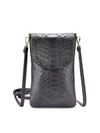 Gigi New York Emmie Snake-embossed Leather Phone Bag In Black