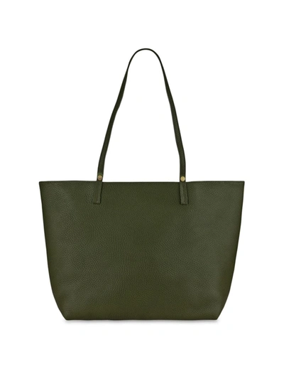 Gigi New York Tori Leather Tote In Moss