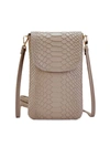 Gigi New York Emmie Snake-embossed Leather Phone Bag In Stone