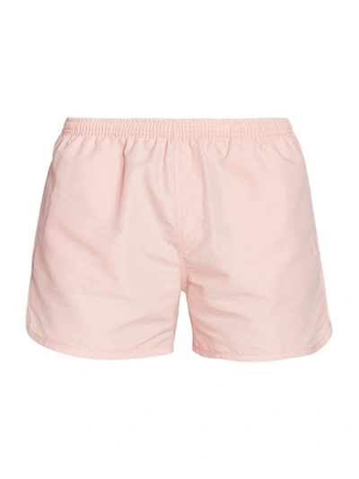 Ami Alexandre Mattiussi Recycled Nylon Swim Shorts W/ Logo In Pink