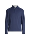 Peter Millar Stealth Performance Quarter-zip Pullover In Navy